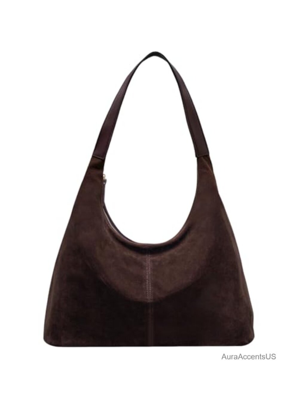 Suede Slouchy Hobo Shoulder Bag, Spacious Tote Handbag for Work Casual